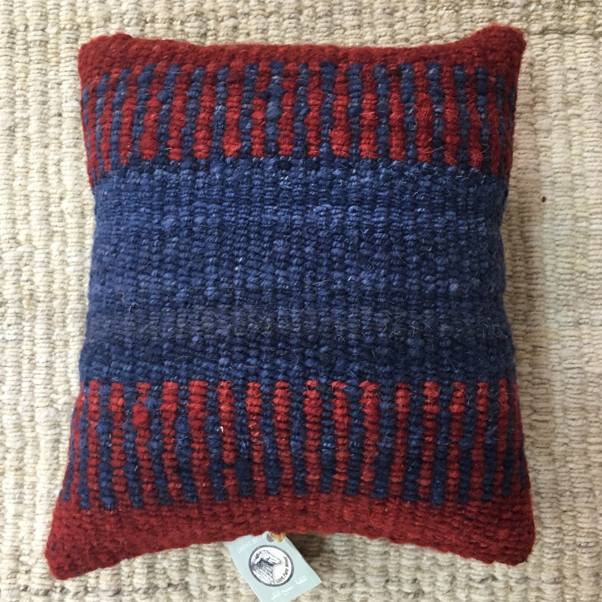 Red and blue pillow